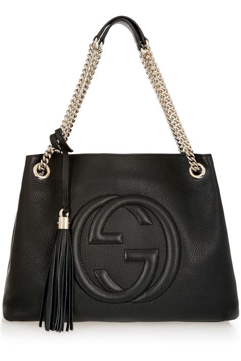 gucci chain bolso|Gucci leather shoulder bag.